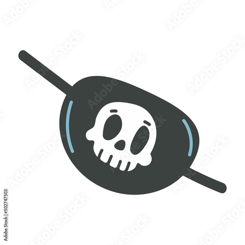 Canvas Pirate eye patch with skull vector cartoon illustration isolated on a white background