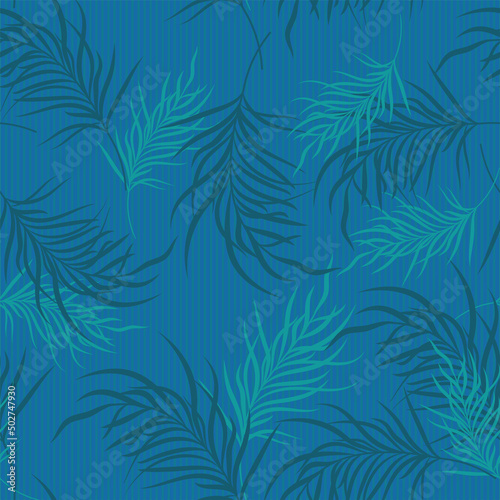 Exotic Plant Leaf Seamless Pattern for Textile.