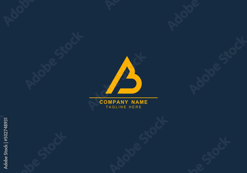 letter B logo or AB minimal logo