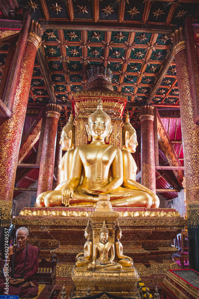 Obraz premium Wat Phumin temple and its wall painting in Nan city, Thailand