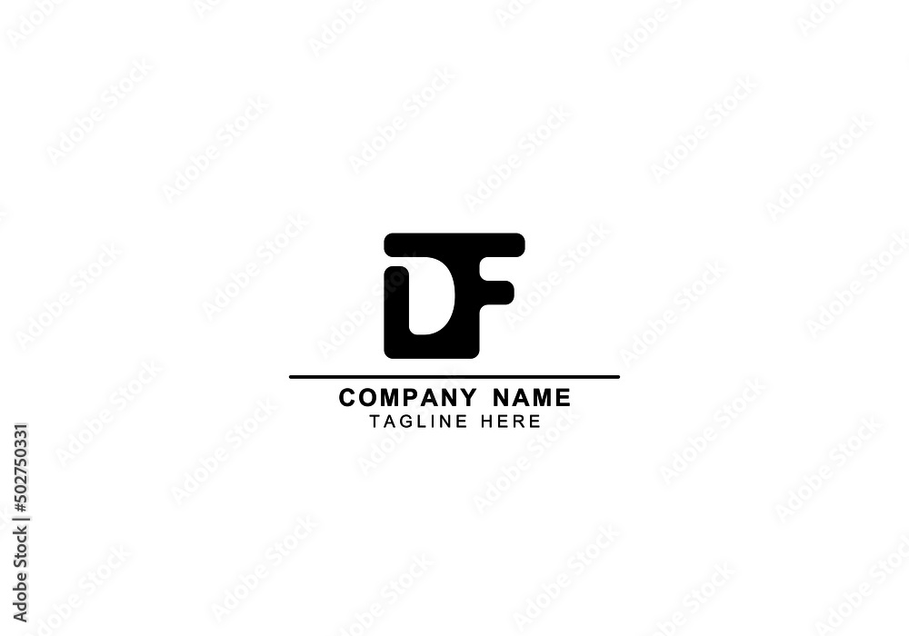 alphabet letter DF or FD minimal logo in bold style alphabet letter DF or FD minimal logo in bold style