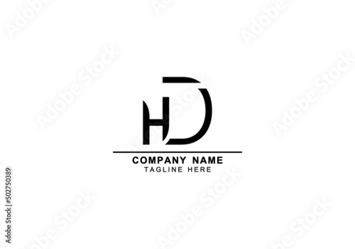 letter HD , H , D , DH minimal and abstract monogram and logo icon