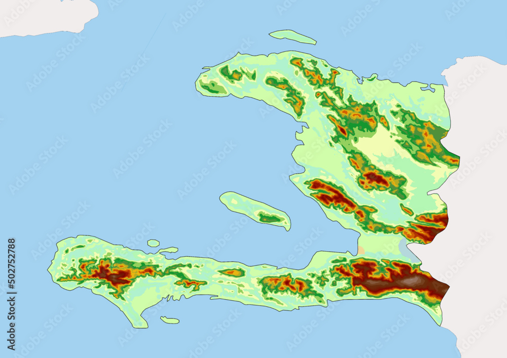High Detailed Vector Haiti Physical Map Topographic Map Of Haiti On 1000 F 502752788 Ch81C3UkihthV04eTUivtcrZycLlUYTa