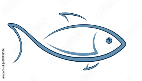The symbol of stylized blue fish.