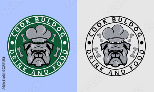 vector bulldog chef hat logo