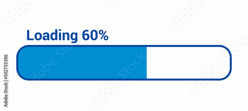 progress loading bar 60 percent (60%) on white background