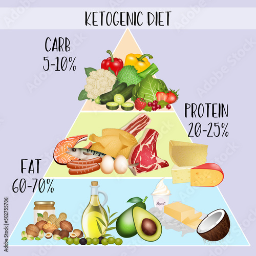 illustration of macronutrients in the ketogenic diet photo
