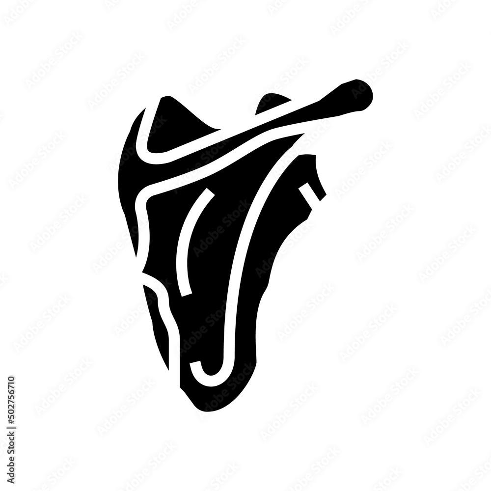 scapula bone glyph icon vector. scapula bone sign. isolated contour