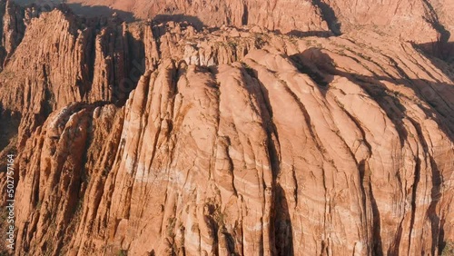 Aerial shot showing the majestic magnitude of Snow Canyon's lava mountains. photo