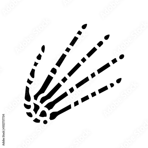 hand bone glyph icon vector. hand bone sign. isolated contour symbol black illustration