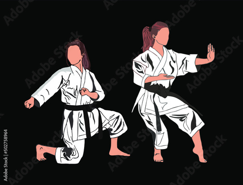 illustration of karate technique vector
