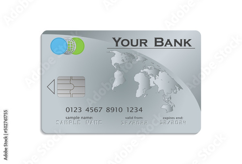 Payment card, credit card template vector