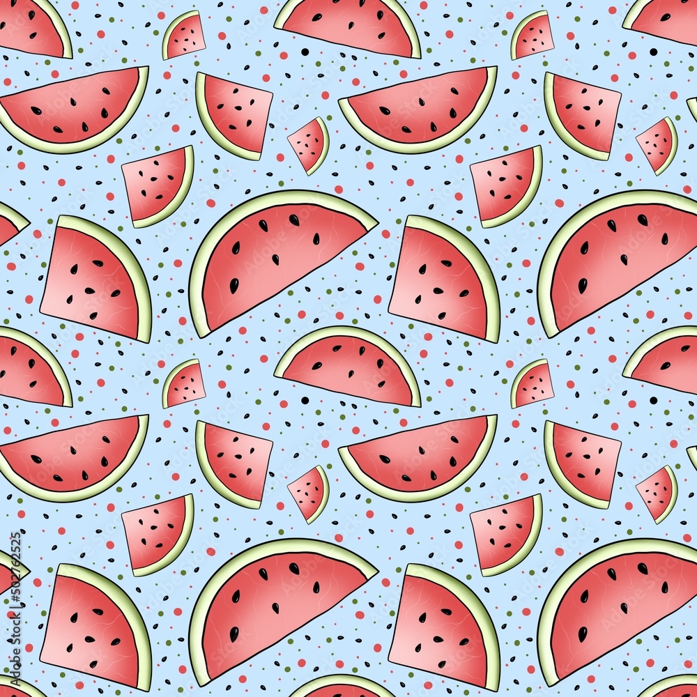 seamless pattern with red watermelon seamless pattern with red watermelon