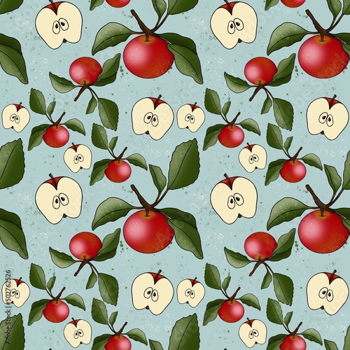seamless pattern with apples