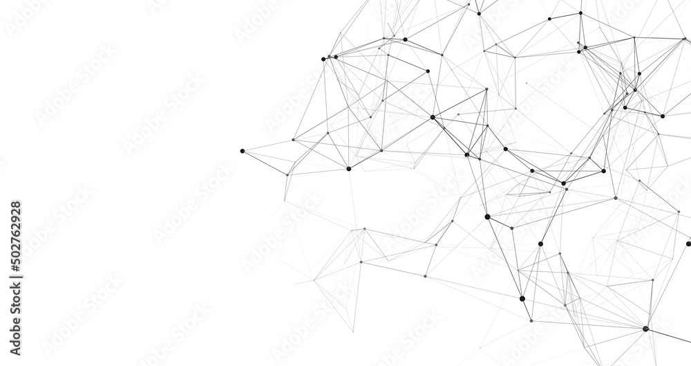 Network connection structure. Concept of hi tech and future. Communication and web concept. Big data visualization. Vector illustration. - obrazy, fototapety, plakaty 