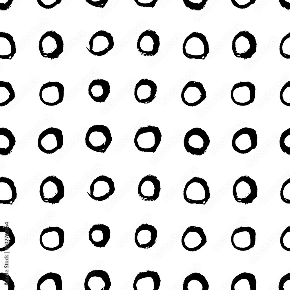 Black circles, scrawl seamless pattern Black circles, scrawl seamless pattern