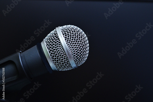 The microphone on black background