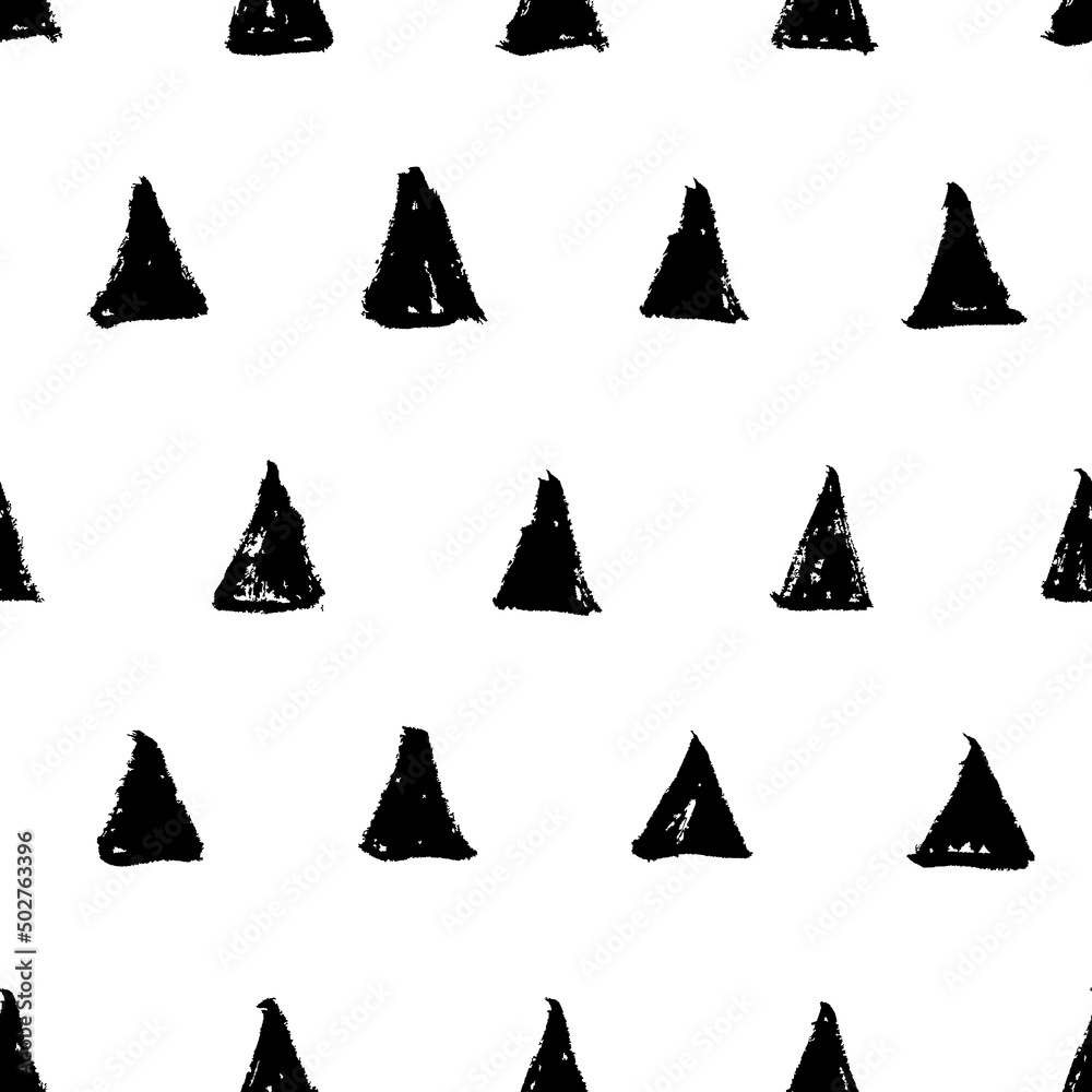 black triangles seamless pattern