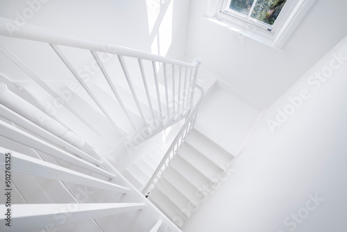 Fototapeta clean white staircase