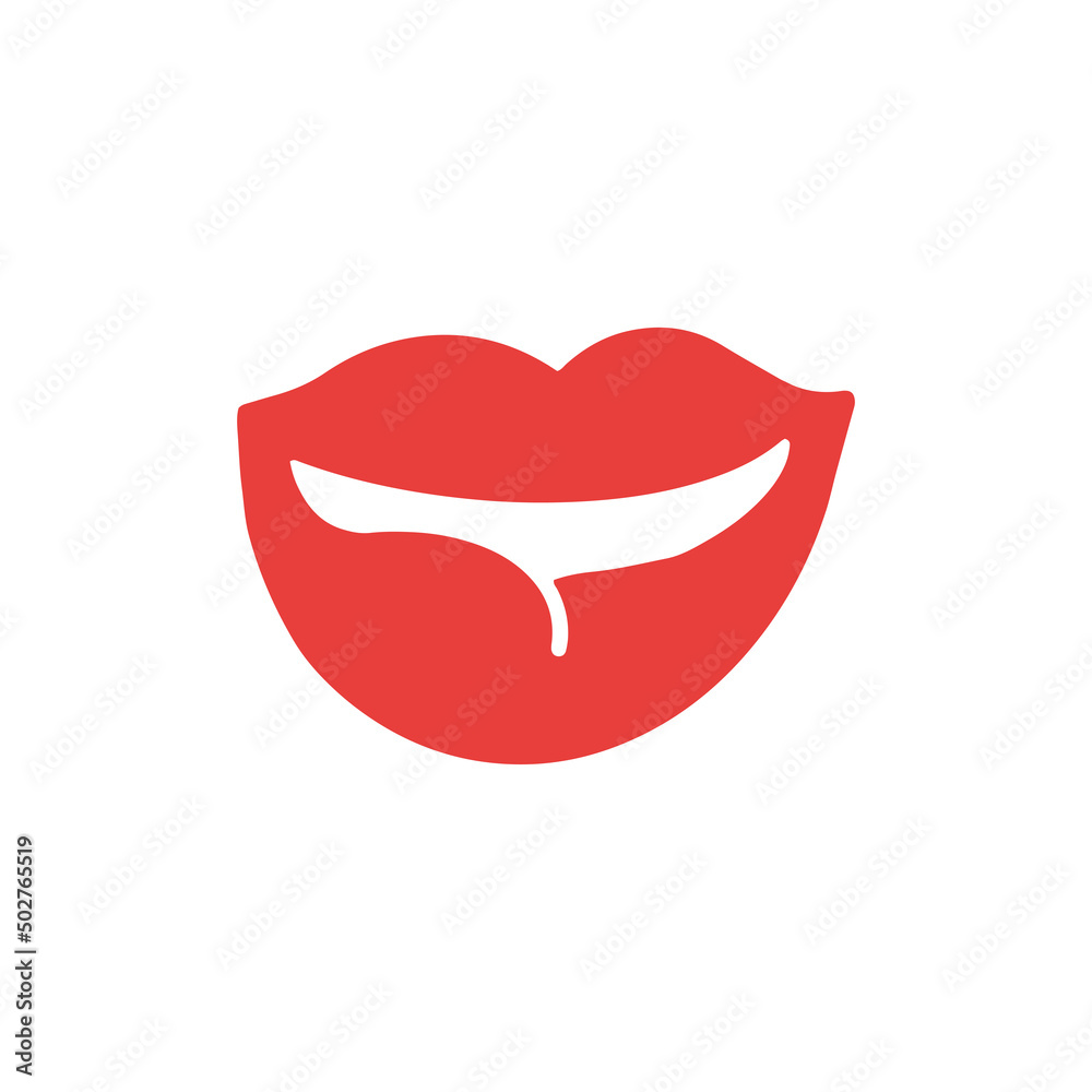 Sexy Female Lips with Matt Red Lipstick. Woman Mouth. Sexy Female Lips with Matt Red Lipstick. Woman Mouth.