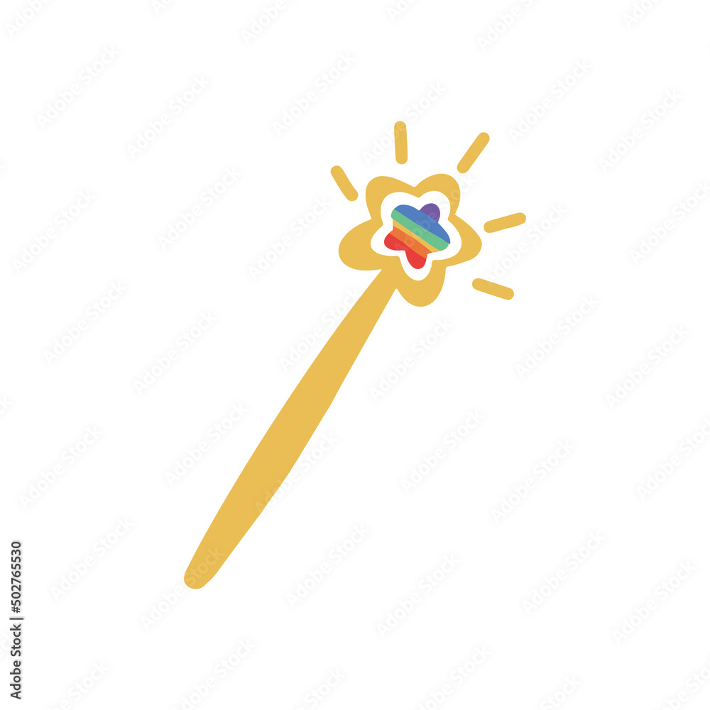 Fairy stick with a star in rainbow color. LGBT. Pride month. Fairy stick with a star in rainbow color. LGBT. Pride month.