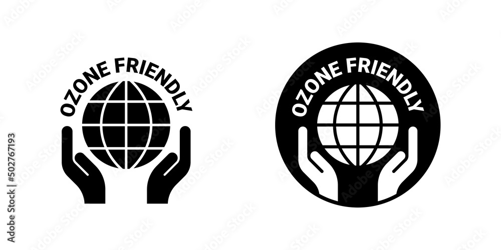 CFC Free, ozone friendly vector round icon badge CFC Free, ozone friendly vector round icon badge