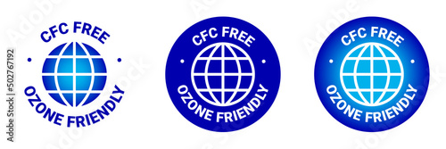 CFC Free, ozone friendly vector round icon badge photo