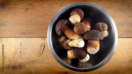 bowl of bolete mushrooms