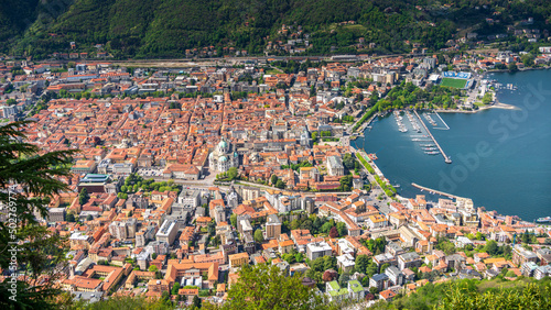 view of the city of como Italy 