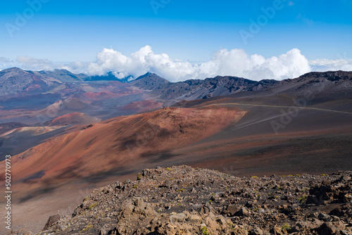 above haleakala crater along sliding sands trail