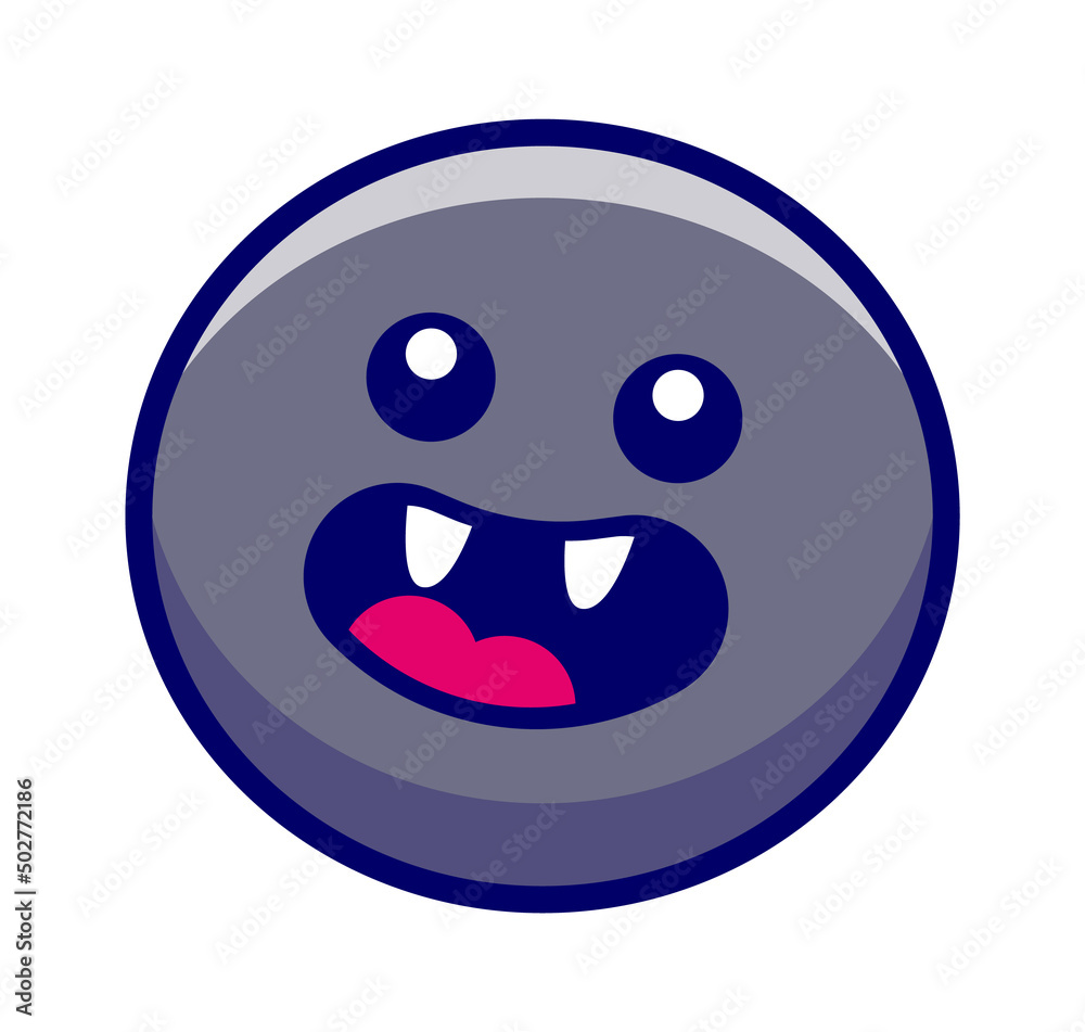 Fototapeta premium Screaming cartoon emoticon. Vector illustration