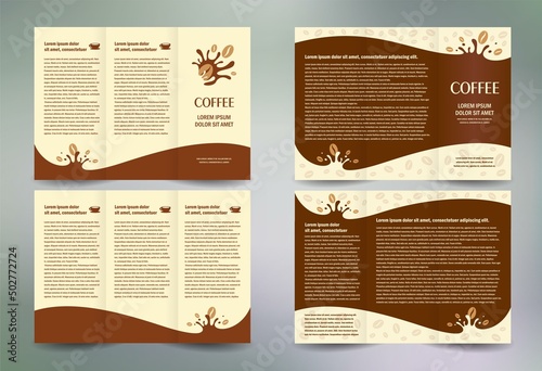 Coffee brochure design template cover booklet