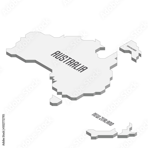 Isometric political map of Australia
