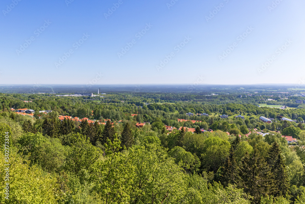 Awesome view over a settlement a sunny summer day