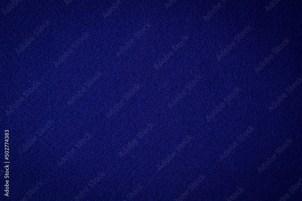 Navy blue color felt textile fabric material texture background. Abstract monochrome dark blue color felt background - obrazy, fototapety, plakaty 