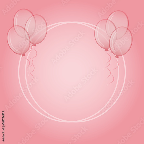 Pink balloons with frame