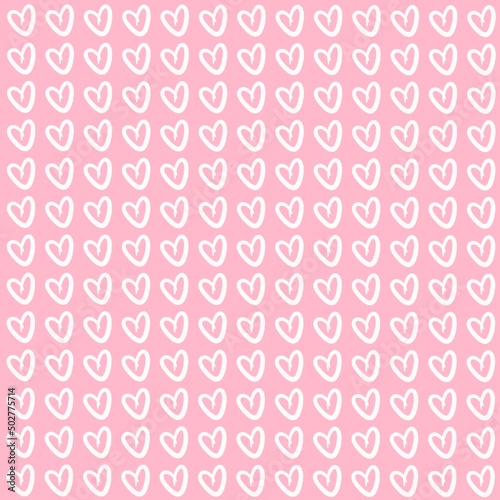 seamless pattern with pink hearts and white background with numbers hearts love 