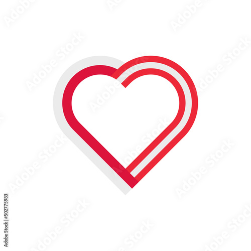 unity concept. heart ribbon icon of poland and austria flags. vector illustration isolated on white background