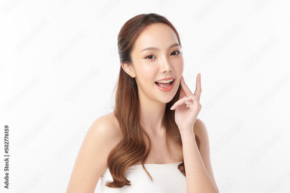 Beautiful young asian woman with clean fresh skin on white background, Face care, Facial treatment, Cosmetology, beauty and spa, Asian women portrait. Beautiful young asian woman with clean fresh skin on white background, Face care, Facial treatment, Cosmetology, beauty and spa, Asian women portrait.
