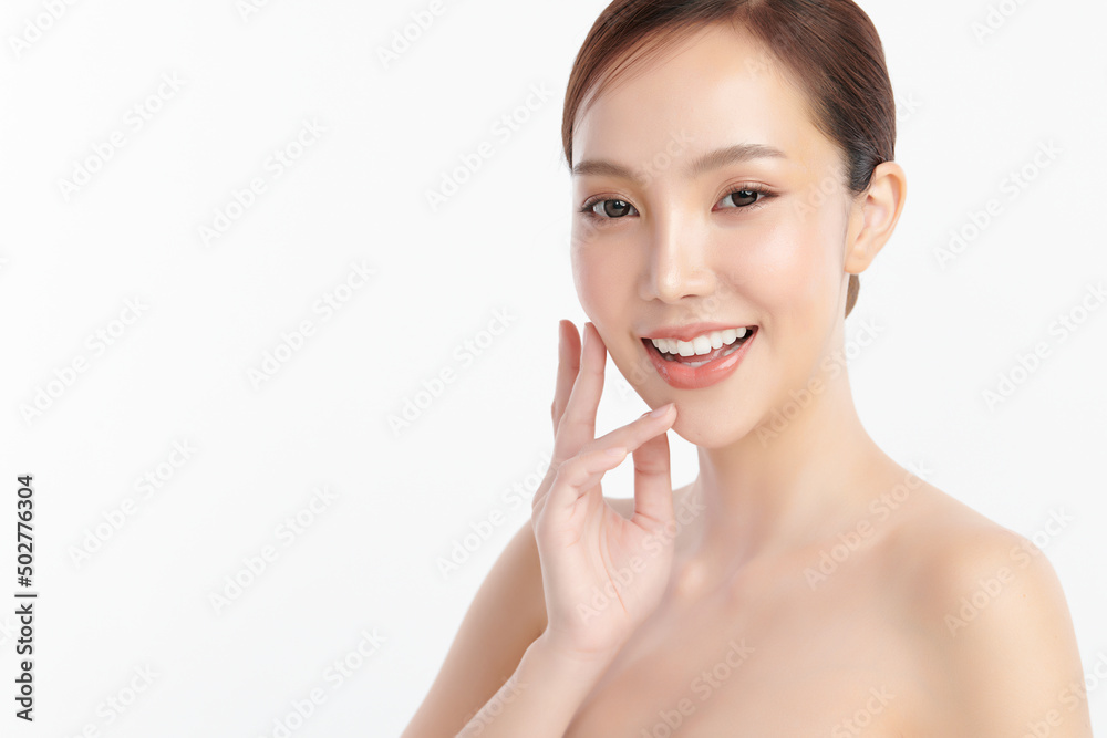 Beautiful young asian woman with clean fresh skin on white background, Face care, Facial treatment, Cosmetology, beauty and spa, Asian women portrait. Beautiful young asian woman with clean fresh skin on white background, Face care, Facial treatment, Cosmetology, beauty and spa, Asian women portrait.