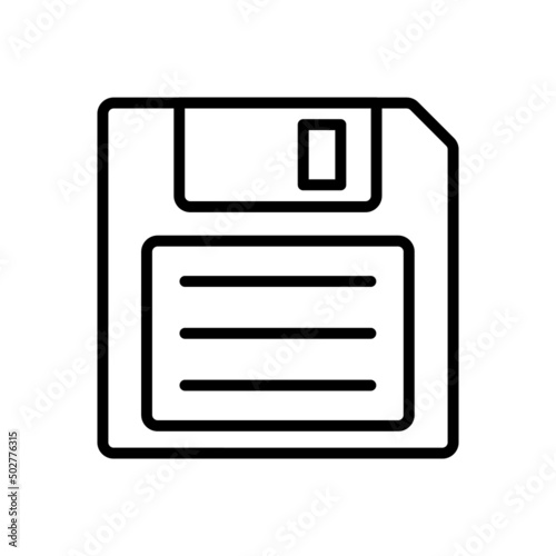 Floppy Disk Vector Icon. Vintage Carrier of Information, Data, Content. Vector sign in simple style isolated on white background.