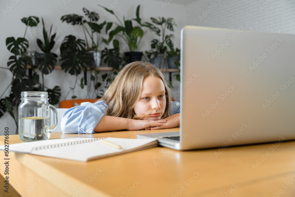 teenager is studying at home on carrantine teenager is studying at home on carrantine