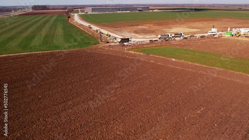 construction machinery on factory construction