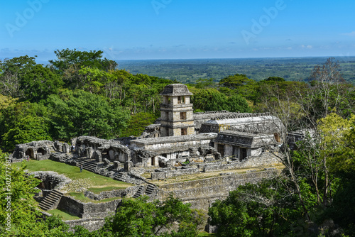 The ancient Mayan complex in Palenque, Mexico