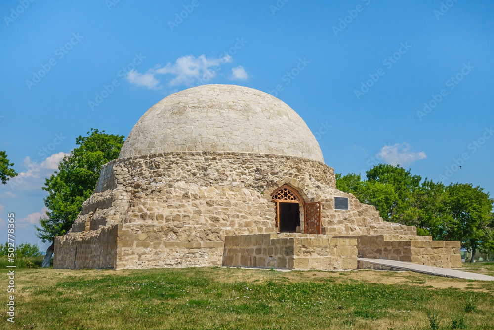 Building of Northern Mausoleum, monument of the times of the Volga Bulgaria (XIV century). Shot in Bolgar, Russia