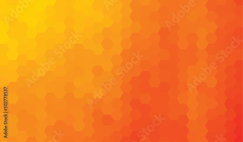 Abstract geometry hexagon yellow and orange texture background pattern. vector illustration. photo