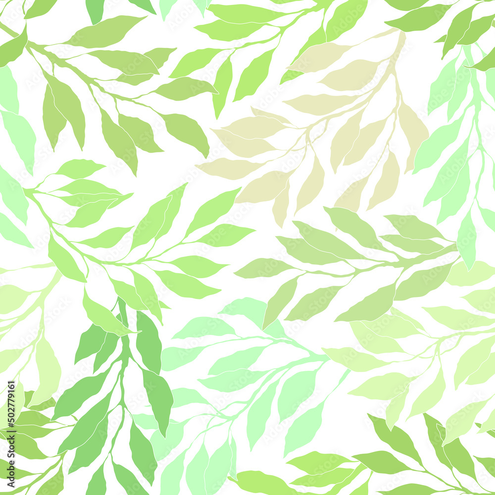 Green leaves seamless pattern Green leaves seamless pattern