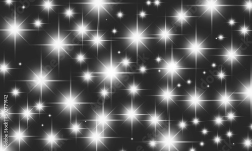 Sparkling stars with colorful backgrounds are used as background decorations.