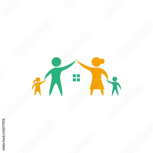 family and home logo concept vector stock illustration