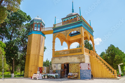 Summer pavilion in the former emir country residence Sitorai Mohi Xosa in Bukhara, Uzbekistan photo